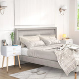 Syngar Nightstand Set of 2, Modern Bedside Tables with 2 Drawers, Storage Shelf and Wood Handles, White Bedroom Furniture