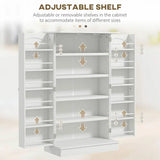 Spaco 17-Tier Kitchen Small Pantry Cabinet with 2 Doors and 6 Adjustable Shelves, Cabinet Pantry, Freestanding 5-Tier Shelving Pantries