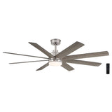 Home Decorators Collection YG908A - BN Celene 62 in. Integrated LED Indoor/Outdoor Brushed Nickel Ceiling Fan with Light and Remote Control with CCT