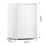 KNDKO 3.2cu.ft Upright Freezer, Compact Freezer with Removable Shelves, Adjustable Thermostat for Home/Kitchen/Office, SILVER