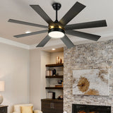 Dextrus 60 in Modern LED Outdoor/ Indoor Ceiling Fan with Remote Control