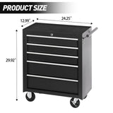 5-Drawer Rolling Tool Chest Tool Storage Cabinet with Wheels Tool Organizer Box