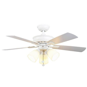 Hampton Bay 68142 Vaurgas 44 in. LED Matte White Ceiling Fan