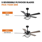 Parrot Uncle 52 - Inch Contemporary Chrome Ceiling Fan with Integrated LED Lights and Remote Control