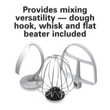 Hamilton Beach 4 Quart Stand Mixer for Kitchen, 7 Speeds, Tilt - Head, Dough Hook, Whisk & Flat Beater, White