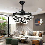Dontavius 42'' Retractable Ceiling Fan, LED 3 Color Brightness Adjustable Chandelier Ceiling Fan Mercer41 Finish: Black