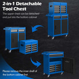 2 - in - 1 Rolling Tool Chest, 5-Drawer Tool Storage Cabinet with Wheels, Adjustable Shelf, Tool Box Organizer for Garage Warehouse Workshop