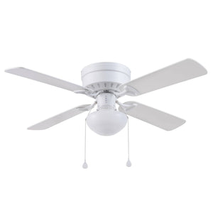 Harbor Breeze Armitage 42 - in White LED Indoor Flush Mount Ceiling Fan with Light (4 - Blade)