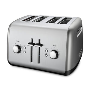 KitchenAid 4 - Slice Toaster with Manual High - Lift Lever KMT4115CU - Contour Silver