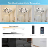 Garwarm Dimmable Ceiling Fan with Light and Remote Control, 27" Small Flush Mounted Ceiling Fan