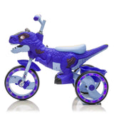 Xuanlur Kids Ride on Dinosaur Tricycle, Toddlers Kid Trike with Wide Flash Wheels, Anti - Slip Pedals, Rear Basket, Music & LED Lights, Toddler Bike