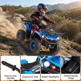 24V Kids ATV Ride On Quad, Electric 4 Wheeler Toy with 5Mph Max Speed, LED Headlights, Music, Front & Rear Storage for Boys Girls