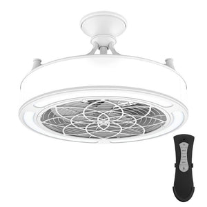 Home Decorators Collection SFL-550L4 Windara 22 in. LED Indoor/Covered Outdoor White Ceiling Fan with Light Kit and Remote Control