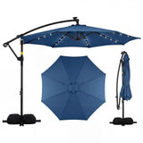 Tangkula 10ft Solar Patio Umbrella with Base Included