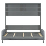Queen Murphy Bed with Sofa - 2 - in - 1 Design, Storage Solutions & Dual - Piston Mechanism