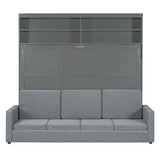 Queen Murphy Bed with Sofa - 2 - in - 1 Design, Storage Solutions & Dual - Piston Mechanism