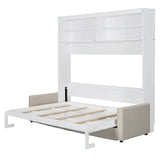 Queen Murphy Bed with Sofa - 2 - in - 1 Design, Storage Solutions & Dual - Piston Mechanism