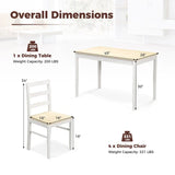 Costway 5-Piece Solid Wood Dining Set for Kitchen
