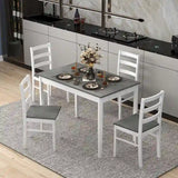 Costway 5-Piece Solid Wood Dining Set for Kitchen