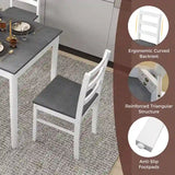 Costway 5-Piece Solid Wood Dining Set for Kitchen
