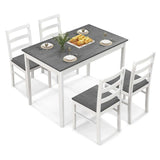 Costway 5-Piece Solid Wood Dining Set for Kitchen