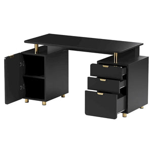 Contemporary Executive Floating Desk with 3 Drawers and Stylish Work Surface