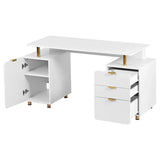 Contemporary Executive Floating Desk with 3 Drawers and Stylish Work Surface