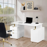 Contemporary Executive Floating Desk with 3 Drawers and Stylish Work Surface
