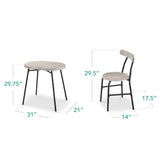 Best Choice Products 3 Piece Modern Oval Dining Table Set, Small Kitchen Dinette W/ 2 Chairs Black/Black