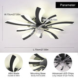 Garwarm Dimmable Ceiling Fan with Light and Remote Control, 27" Small Flush Mounted Ceiling Fan