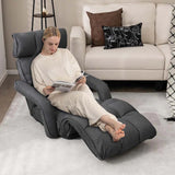 6 - Position Adjustable Floor Sofa Bed, Folding Lazy Sofa Chaise Lounger Recliner with Armrests & Footrests for Living Room, Bedroom & Gaming