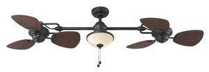Harbor Breeze Twin Breeze II 74 - in Oil - Rubbed Bronze Outdoor Downrod Ceiling Fan