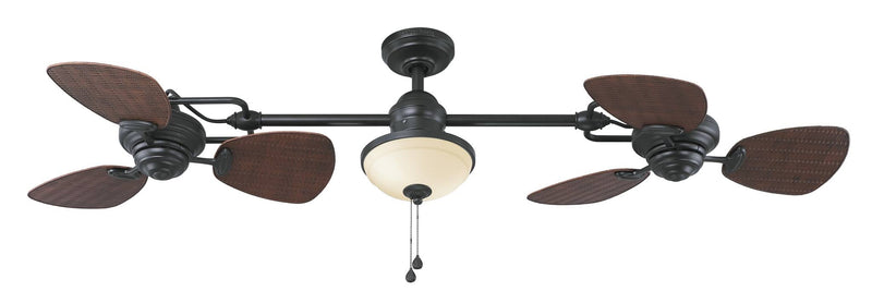 Harbor Breeze Twin Breeze II 74 - in Oil - Rubbed Bronze Outdoor Downrod Ceiling Fan