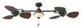 Harbor Breeze Twin Breeze II 74 - in Oil - Rubbed Bronze Outdoor Downrod Ceiling Fan