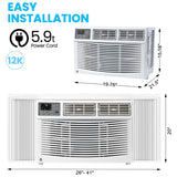 M Optimized 12000BTU Window Air Conditioner with Wi - Fi Enabled, Remote Control, Air Conditioner Window Unit Cooling up to 550sq.ft, 115V Window AC