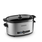 KitchenAid 6 - Quart Slow Cooker with Solid Glass Lid, Stainless Steel