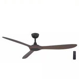 Home Decorators Collection N383B - MBK+V8 Tager 60 in. Smart Indoor/Outdoor Matte Black with Whiskey Barrel Blades Ceiling Fan