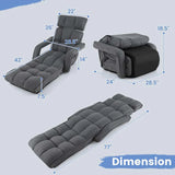 6 - Position Adjustable Floor Sofa Bed, Folding Lazy Sofa Chaise Lounger Recliner with Armrests & Footrests for Living Room, Bedroom & Gaming