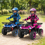 24V Kids ATV Ride On Quad, Electric 4 Wheeler Toy with 5Mph Max Speed, LED Headlights, Music, Front & Rear Storage for Boys Girls