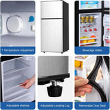3.5 Cu.ft Mini Fridge Freezer, 2 Door Small Refrigerator, 7 Level Adjustable Thermostat Freezer Fridge for Living Room, Kitchen and Apartment, Sivelr