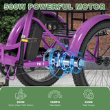 ABORON 3.0 Fat Tire Electric Trike for Senior Foldable E - Bike, 500W Motorized Tricycle Adult 20" Folding 3 Wheel Electric Commute Bike Trike W/48V