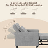 Lofka Chair Bed, Convertible Sofa Bed Couch Recliner Single Bed for Living Room/Office/Bedroom, Light Gray
