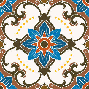 Poromoro Spanish Portuguese Azulejo Style Peel and Stick Backsplash Tile Stickers Set of 16 Pcs (5.9, 54)