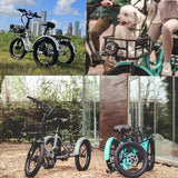 ABORON 3.0 Fat Tire Electric Trike for Senior Foldable E - Bike, 500W Motorized Tricycle Adult 20" Folding 3 Wheel Electric Commute Bike Trike W/48V