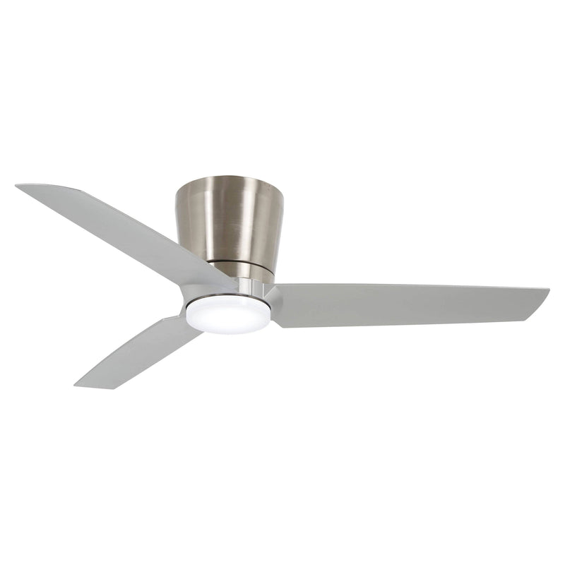 Minka - Aire F671L - BN/SL Pure 48 Inch Flush Mount Ceiling Fan with Integrated 16W LED Light in Brushed Nickel Finish with Silver Blades