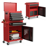 2 - in - 1 Rolling Tool Chest, 5-Drawer Tool Storage Cabinet with Wheels, Adjustable Shelf, Tool Box Organizer for Garage Warehouse Workshop
