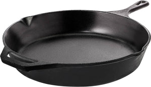 Utopia Kitchen Saute Fry Pan - Chefs Pan, Pre - Seasoned Cast Iron Skillet - Frying Pan 12 inch - Safe Grill Cookware for Indoor & Outdoor Use - Cast