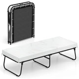 Cot Size Rollaway Guest Bed with Memory Foam Mattress, 75"x31" Portable Folding Bed with Heavy - Duty Metal Frame for Home Office Small Spaces