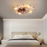 Industrial Cage Ceiling Fan - Low - Profile 7 - Blade Fan with Remote & Light - Modern Rustic Cooling for Small Spaces