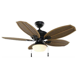 Hampton Bay Palm Beach III 48 in. LED Indoor/Outdoor Natural Iron Ceiling Fan with Light Kit